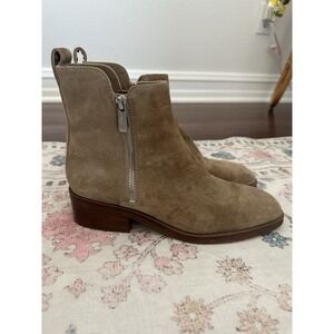 3.1 Phillip Lim Alexa Zip Suede Ankle Boots Beige  Women's 9/39